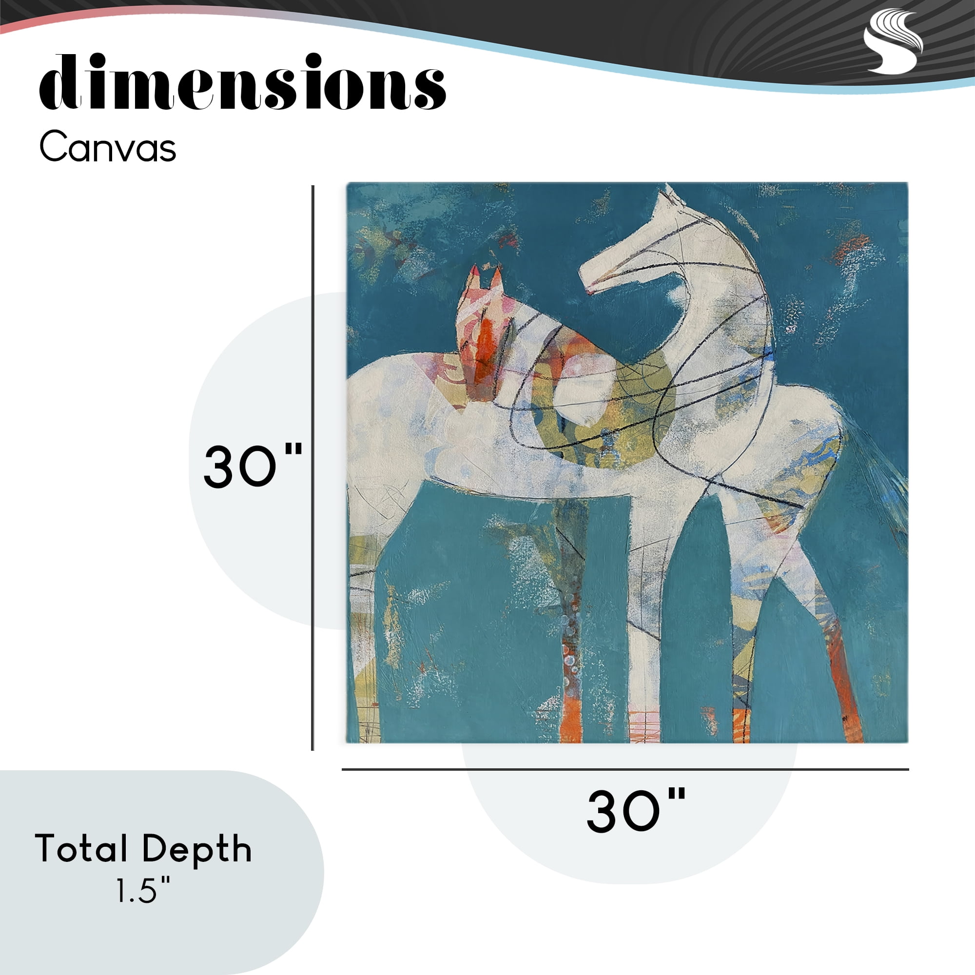 In Sync Abstract Horse Pair Canvas Wall Art, design by Dianna Fritzler