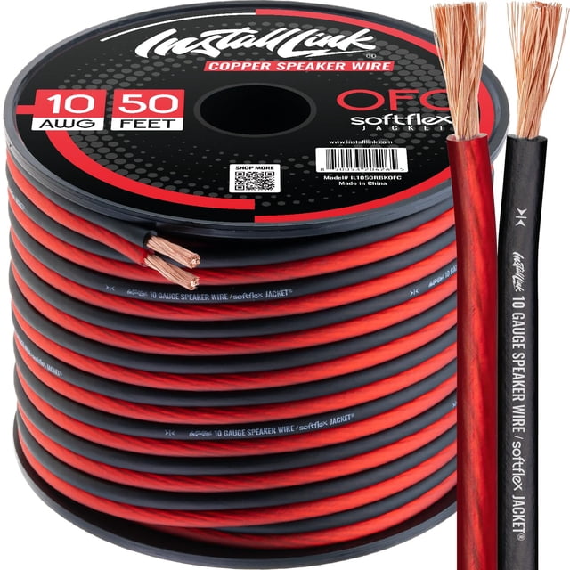 Cable de altavoz Install Link, calibre 10 AWG (15,2 m), estéreo