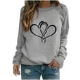 thumbnail image 2 of Meichang T-Shirts Cœur d'Amour pour Femmes T-Shirts de la Saint-Valentin Hauts Col Rond de Vacances T-Shirts Graphiques Cœur d'Amour Pull à Manches Longues en Solde Cadeaux de la Saint-Valentin, 2 of 3