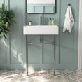 thumbnail image 2 of 24" White Rectangular Console Bathroom Sink with Overflow, 2 of 4