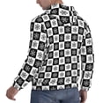 thumbnail image 6 of Naloa Checkerboard With Snowflake 1 Men's Casual Hooded Collar Drawstring Hoodies Pullover Sweatshirts Casual Long Sleeve Shirts-3X-Large, 6 of 7