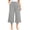 Gray, variant on Women's Elastic High Waist Culotte Pants Casual Loose Plus Size Cropped Linen Style Trousers with Pockets