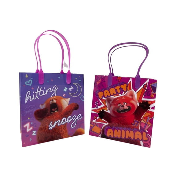 Disney Turning Red Party Favor Goodie Small Gift Bags, pack of 12- ASSORTED