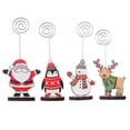 thumbnail image 1 of 4 soportes para tarjetas de madera, soporte para notas fotográficas, clips cuadrados para tarjetas de mensajes, decoración artesanal de escritorio, accesorios de decoración para fiestas en el hogar (Navidad) ER, 1 of 5