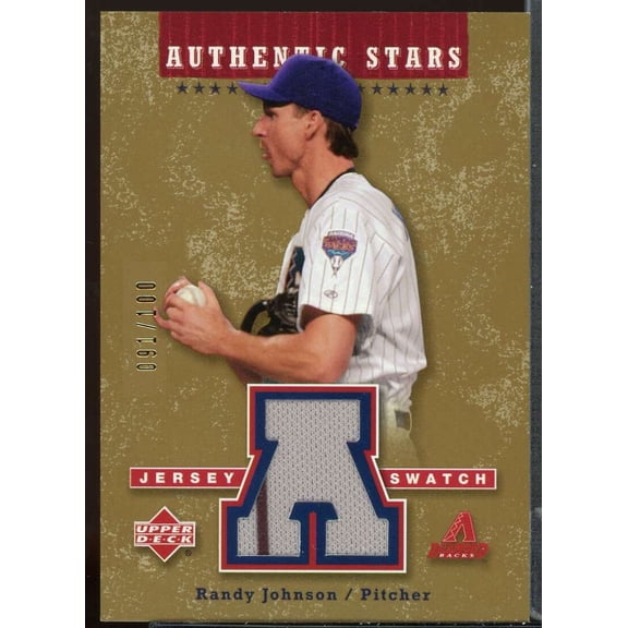 Randy Johnson Card 2004 Upper Deck Authentic Stars Jersey Gold #RJ