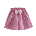 thumbnail image 1 of LIJCC Girls Ruffled Casual Shorts Summer Loose Casual Elastic Waist Wide Leg Bow Versatile Shorts, 1 of 7
