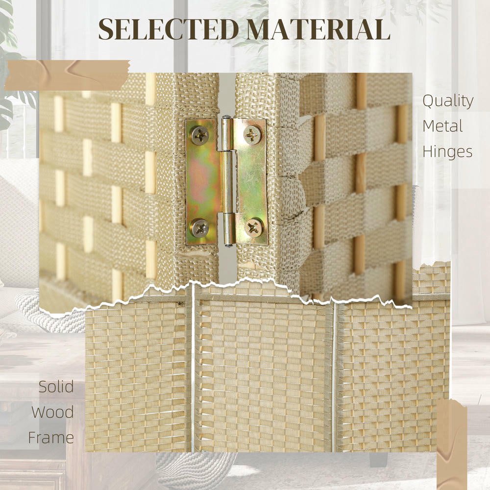 Resenkos 5.6ft Folding Room Divider Screen - 8-Panel Freestanding Privacy Partition for Home Office, Beige
