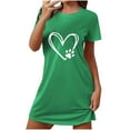 thumbnail image 1 of Chemise de Nuit Grande Taille, Chemise de Nuit Courte pour Femmes avec Imprimé de la Saint-Valentin, Robe de Détente Légère et Décontractée, Col Rond Manches Courtes pour l'Été à la Maison, 1 of 4
