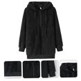 thumbnail image 3 of CRAFTHROU 1Pcs Kapuzenpullover Damen Long Sleeve Black Polyester Warmth For Street, 3 of 7