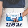 thumbnail image 5 of Air Jungles Flushable Wipes Individually Wrapped 25 Ct, On-the-Go Butt Wipe with Aloe Vera & Vitamin E, Travel Size Ultra Soft for Adult, 97% Water - XL 7 X 7 in, Fresh Scent, 5 of 8