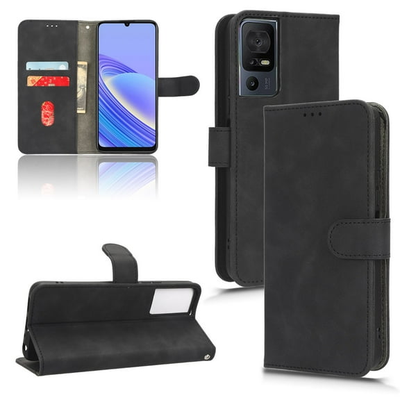 For TCL 40SE Skin Feel Magnetic Flip Leather Phone Case For TCL 40SE