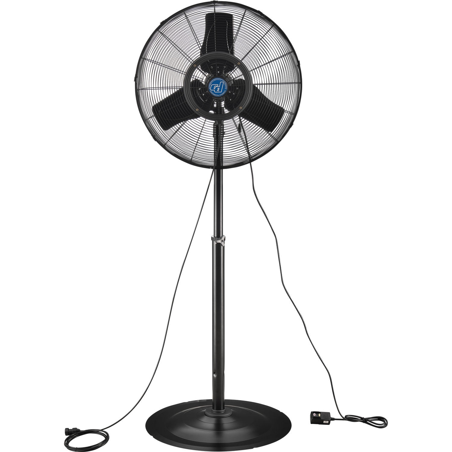 24" Pedestal Misting Fan, Outdoor Rated, Oscillating, 7435 CFM, 1/7 HP