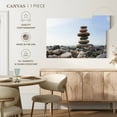 thumbnail image 5 of Elephant Stock Seaside Stone Stack Wall Art - Horizontal Canvas Wall Art - Living Room Wall Decor - Wellness Canvas - Gray And Blue Decor - 12" x 8", 5 of 8