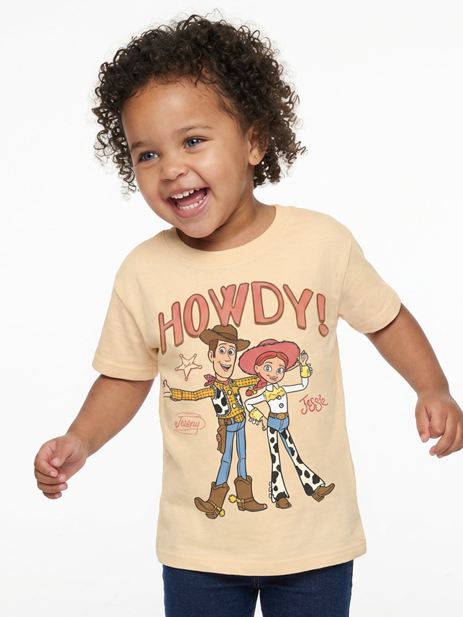 Toy Story Toddler Girls Howdy Sheriff Tee with Short Sleeves, Sizes 12M-5T