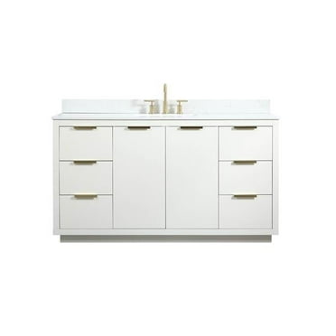 34 x 22 x 60 in. Single Bathroom Vanity in White