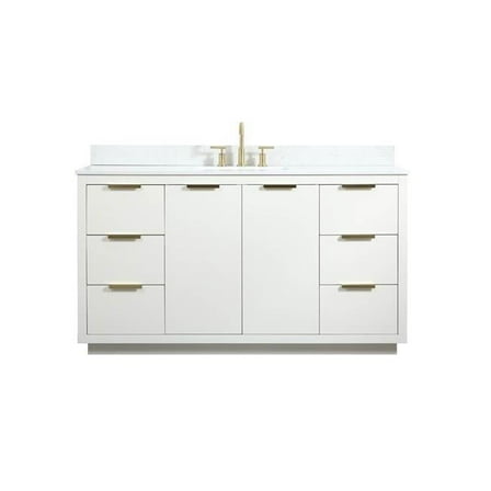 34 x 22 x 60 in. Single Bathroom Vanity in White
