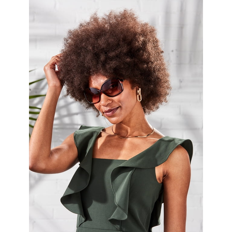 Foster Grant Oversized Tortoise Cat Eye Sunglasses, Brown photo 4