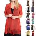 thumbnail image 3 of NUZYZ Elegant Bride Shawl Ultralight Pure Color Tassels Decor Evening Shawl for Female, 3 of 8