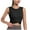 Black, variant on Timegard Womens Tank Tops Summer Workout Stretch Ruched Cropped Tops Sleeveless Athletic Running Tee
