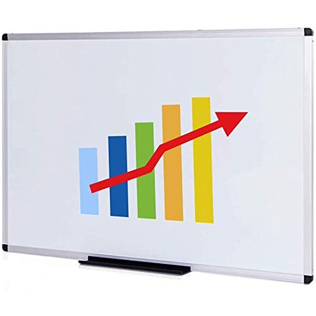 VIZ-PRO Magnetic Whiteboard/Dry Erase Board, 48 X 36 Inches, Silver Aluminium Frame