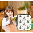 thumbnail image 6 of Insulated Square Lunch Bag with Side Mesh Pocket Fashion Lunch Box Reusable Lunch Tote 10.5" x9.5" x3.5" Cute Snowman and Christmas Tree, 6 of 6