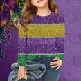 thumbnail image 2 of Penkiiy 2024 Shirt Long Sleeve Mardi Gras Boys Girls Fancy Blouse Carnival Mask Print Tunic Theme Party Round Collar Tee 9 Years Purple, 2 of 4