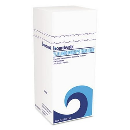 Boardwalk Jumbo Plastic Straws, Translucent, 12,500 Straws