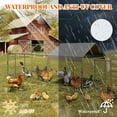 thumbnail image 5 of Large Walk-in Metal Chicken Coop, Heavy Duty Galvanized Steel Poultry Cage with Protective Cover, Spacious Chicken Run Pen for 10-12 Hens, Waterproof Outdoor Enclosure for Farm/Yard, 5 of 8