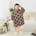 thumbnail image 6 of FORMRS Wearable Blanket Hoodie with Sleeves for Kids Cozy Flannel Sweatshirt, Checkered Stars Pattern, 6 of 7