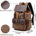 thumbnail image 2 of SPEKSEE Retro Canvas & Leather Laptop Backpack, Unisex 16 Inch Computer Bag for Work Travel & University, Vintage Style Rucksack, 2 of 6