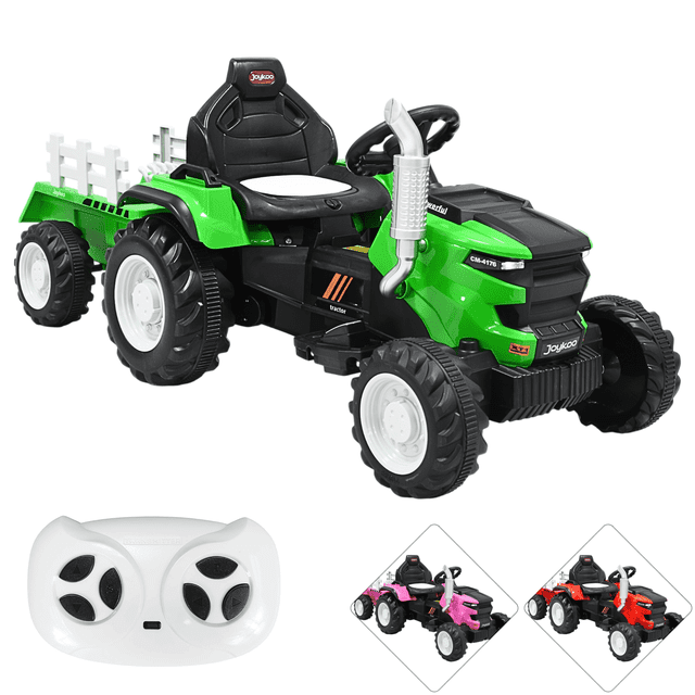 Montable Electrico para Niños Tractor de Granja con Batería 12v Control Remoto Luz y Sonido Bluetooth - Verde