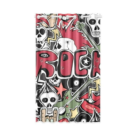 Mkhert Crazy Punk Rock Window Curtain Living Room Bedroom Window Drapes 52x84 Inch