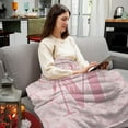 thumbnail image 2 of Coquette Pink Bow Throw Blanket, Personalized Initial Alphabet Fluffy Cozy Flannel Blanket, Monogrammed Gifts for Women, Unique Customized Blanket for Her Girls Christmas Birthday, 2 of 5