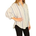 thumbnail image 2 of American Eagle Womens Stripe Button Up Shirt, Blue, Small, 2 of 5