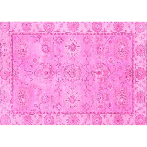 Ahgly Company Indoor Rectangle Abstract Pink Modern Area Rugs, 2' x 3'