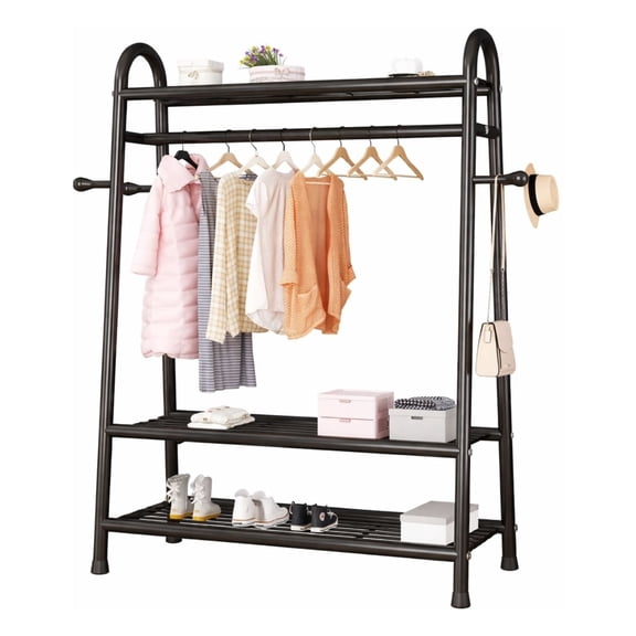 Perchero Ropa Practiksa Rack Metálico 3 Niveles Closet Reforzado negro