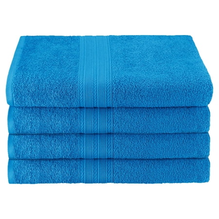 Eco-Friendly 100% Cotton Ring-Spun 4-Piece Bath Towel Set Aster Blue