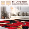 thumbnail image 2 of ODIKA 6'x9' Machine Washable Non-Slip Area Rug, Artistic Swirling and Black Marble with Unique High Traffic Rug, Red, 125521, 2 of 7