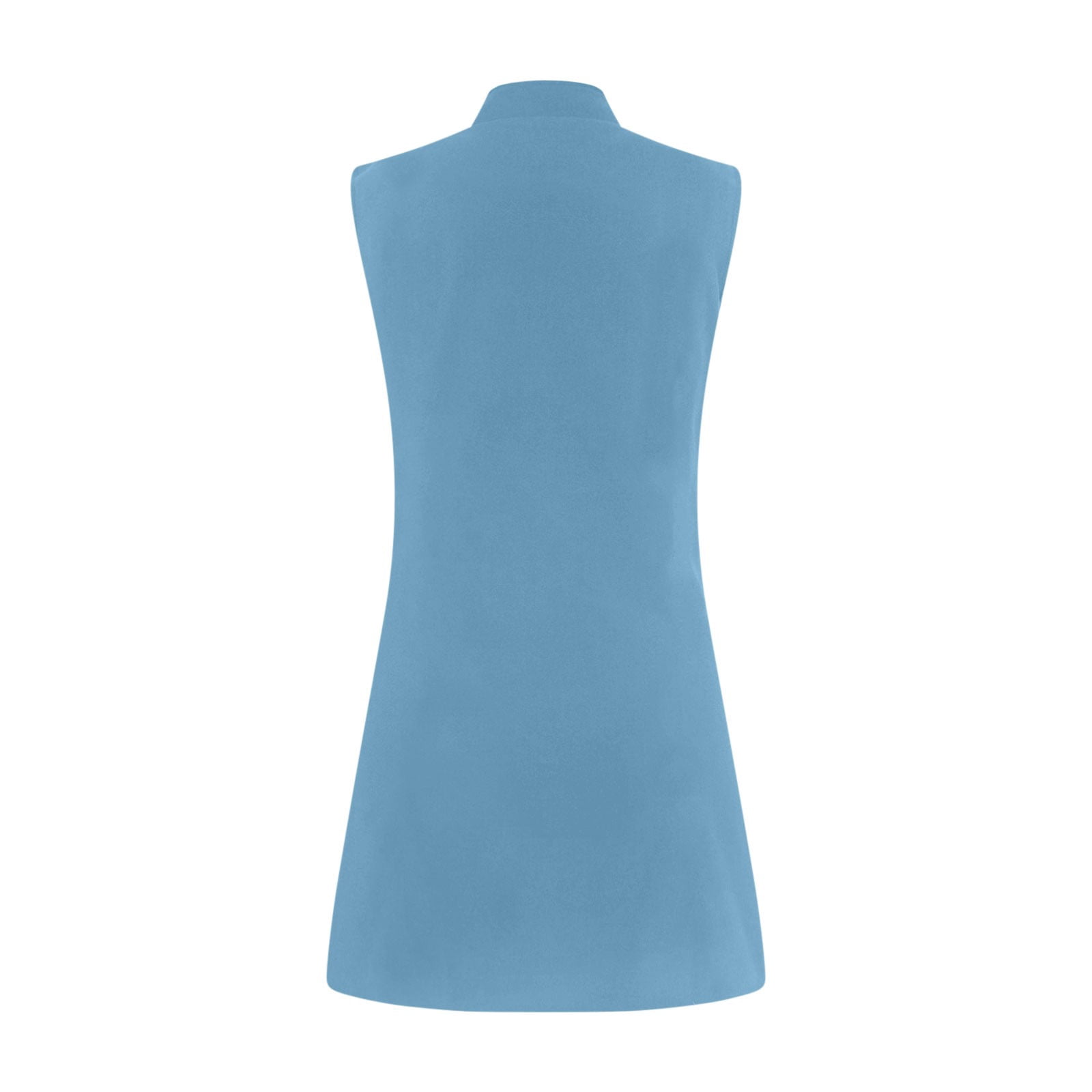 Long Waistcoat Women Fall Winter Sleeveless Vests Suit Elegant Cardigan Blazer Waistcoat with Pockets Warm Clothes for Lady Winter Blue S