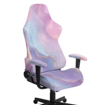Xixirimido Gaming Chair Covers with Armrest Covers 4Pcs Stretch Game Computer Office Chair Slipcovers Rotating Armchair Protective Cover, Pink Marble
