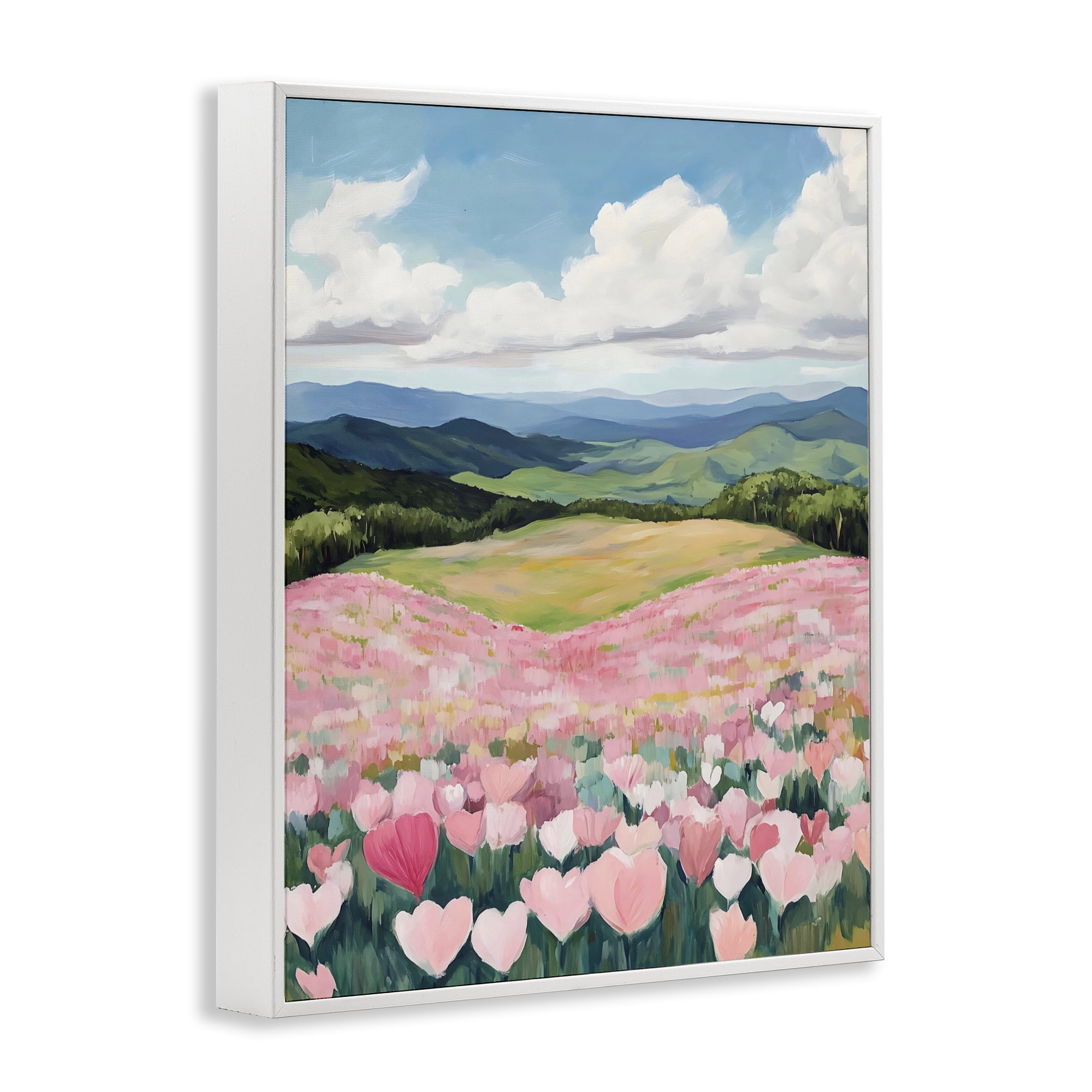 Stupell Industries Blush Pink Poppy Field White Framed Giclee Art, design by The Prints Vibe