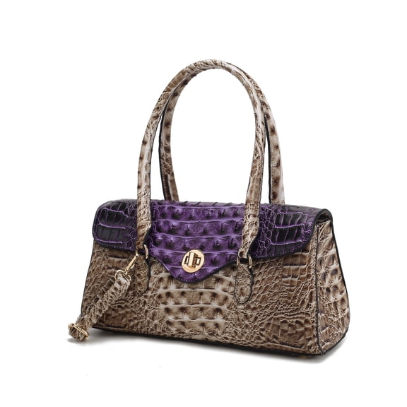 MKF Collection Liviana Women's Elongated Bowling Shoulder Bag with Free Card Holder by Mia K