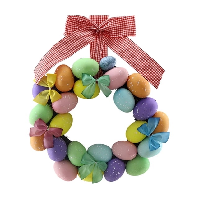 Easter Wreath Decorations Artificial Flower Festive Tabletop Candlestick Wreath 35 cm Multicolor Plastic Indoor Outdoor Use