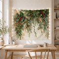 thumbnail image 5 of Lush Holly and Berry Garland Against Textured Off-White Background, Cozy Rustic for Botanical Lovers, Elegant Festive Wall Art, Christmas Gift Tapestry Wall Hanging for Living Room and Bedroom, 5 of 7