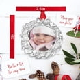 thumbnail image 3 of Modern Picture Frame Toy Wreath "Baby's First Christmas" Birthday Photo Sterling Silver Metal Keepsake Ornament, 3 of 5