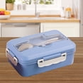 thumbnail image 7 of AZXY Barley Straw Bento Box, Adult Lunch Bento Box, Microwaveable Divided Food Storage Bentgo Box, Portable Sealed Container with Stainless Steel Tableware 8.26x5.51x2.95in Blue, 7 of 7