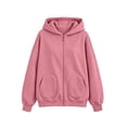 thumbnail image 4 of Bibifish Womens Hoodies Full Zip Long Sleeve Oversized Soft Fleece Relaxed Fit Outerwear Pullover Tops With Pocket, 4 of 4
