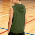 thumbnail image 4 of larppty Boys' Tank Tops Sleeveless Athletic Hoodies Pullover Sports Workout Basic T-Shirts Kids 5-15 Years Teens(5-6 Years,Army Green), 4 of 4