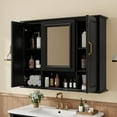 thumbnail image 3 of DEALTOPS 36" Bathroom Mirror Cabinet with Storage, Adjustable Shelves, Modern Wall-Mounted Medicine Cabinet in Black, 3 of 9