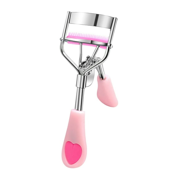 Dr.pedi Pink Eyelash Curler, Professional Heated Eyelash Curler for Women, Waterproof & Smudge-Proof, Cute Heart Design with Replacement Rubber Pads, for Natural Curly Lashes